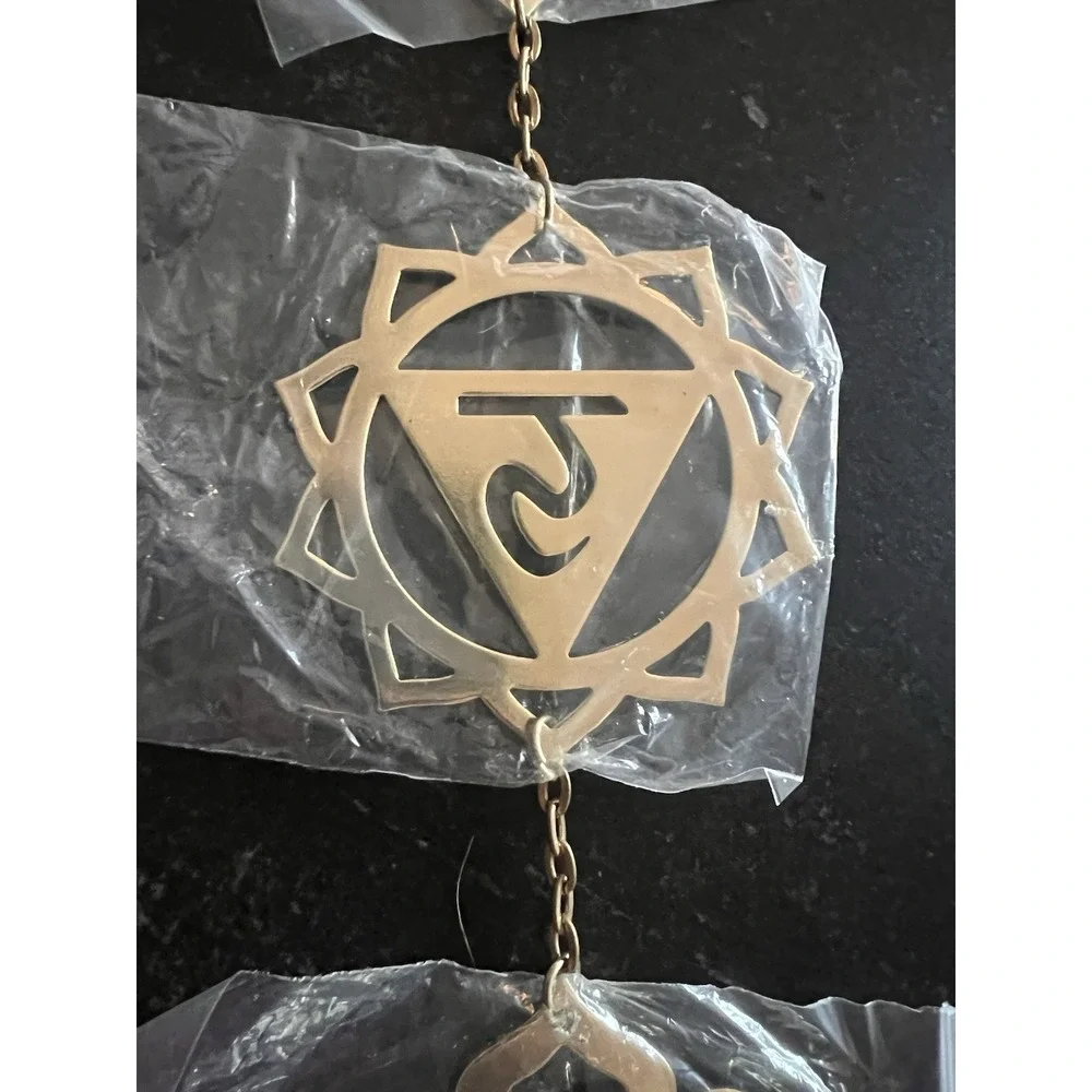 Chakra Boho Yoga Metal Wall Hanging Art Meditation Ornament with 7 Symbols 39.5